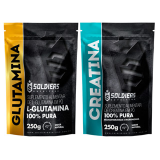 Kit: Creatina Monohidratada 250g + Glutamina 250g - 100% Pura Importada - Soldiers Nutrition
