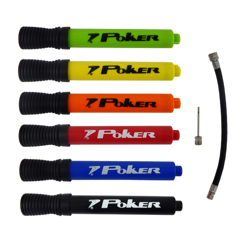 Bomba de Ar Poker Dupla Ação CC8041 Encher Bolas Futsal Campo Basquete Pneus Envio Imediato Modelo Lançamento Original
