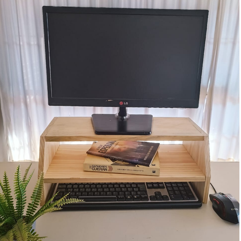 Suporte para computador Suporte para monitor Suporte de notebook Suporte para tela Base para monitor em madeira Escritório