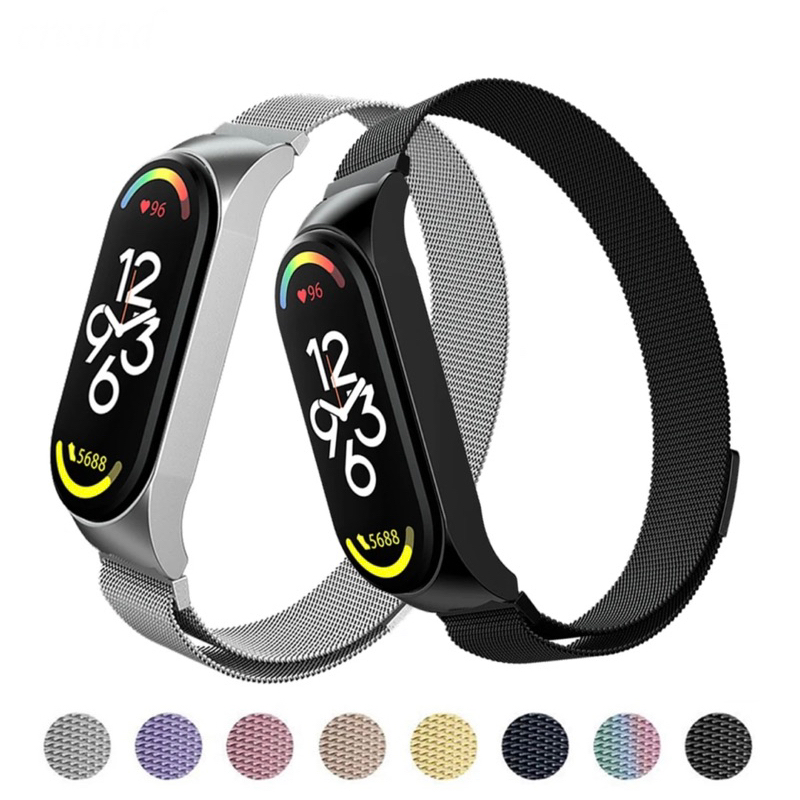 Pulseira Milanese Aço para Mi Band 8 Smart Band Para Relógio Xiaomi Mi Band 8