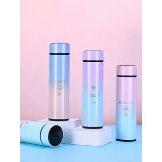Garrafa Inteligente Térmica 500ml Display Digital Led Medidor Temperatura Aço Inoxidável