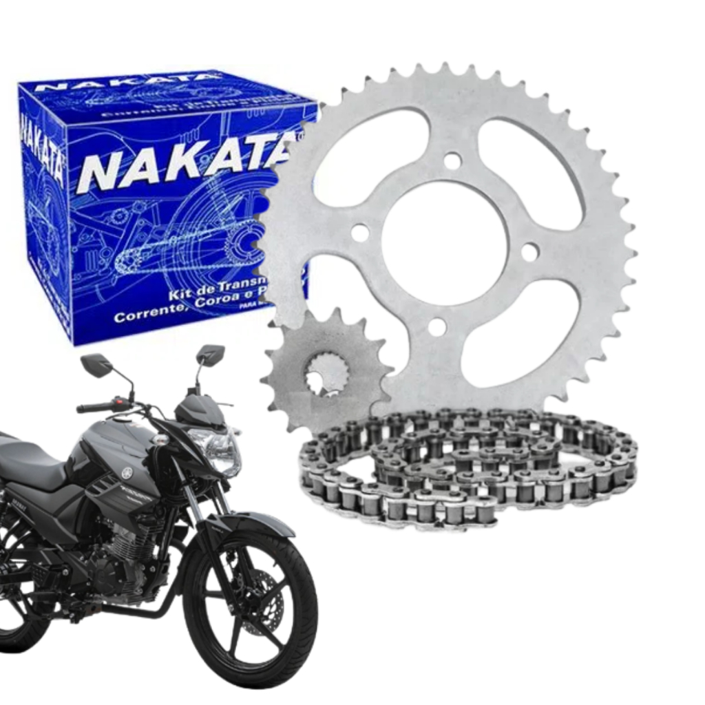 Kit Relação Transmissão Tração Yamaha Fazer 150 2014 à 2024 Original Nakata Aço 