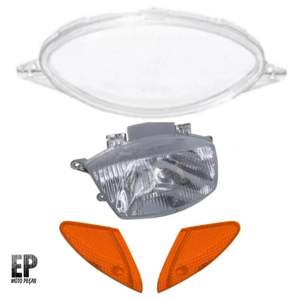 Oferta Lente painel + bloco optico farol + 2 lente pisca dianteira Biz100 Honda bloco óptico seta 98 99 00 01 02 03 04 05 / 1998 1999 2000 2001 2002 2003 2004 2005