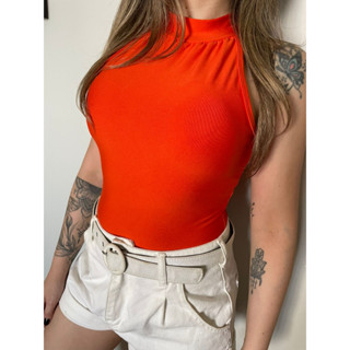 Body Feminino Suplex Gola Alta Lisa Blusinha Básica