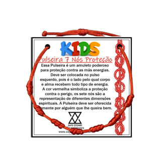 Pulseira 7 Sete nós Infantil Criança Kabballah Cabala Original vermelha Proteção Kids Bebê