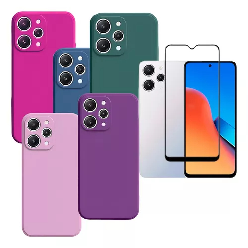 Capa Capinha Silicone Case Proteção Para Redmi 12 + Película em Oferta na Shopee