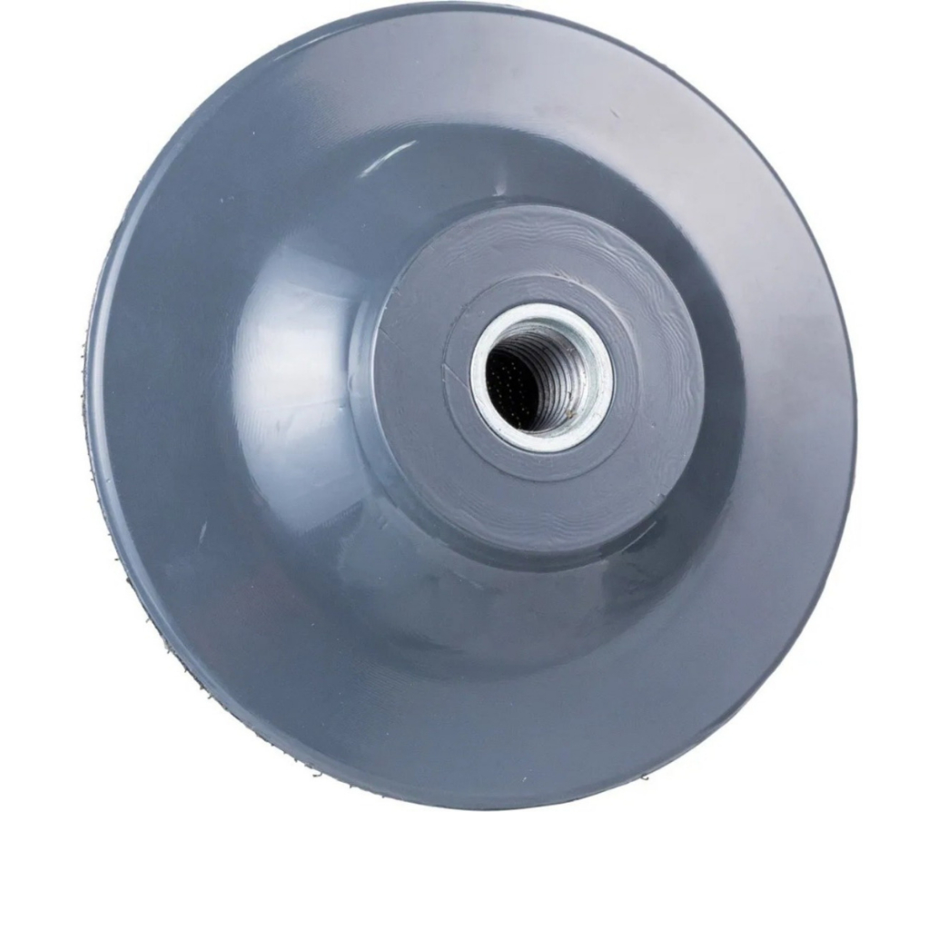 Prato Suporte Para Lixa Com Velcro Rígido 100mm 4'' Rosca M14 - Base Para Lixa Diamantada