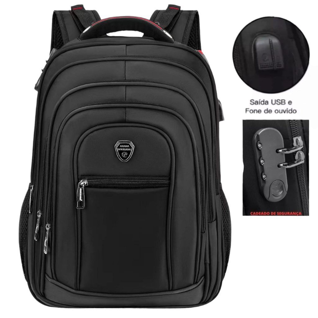 Mochila Masculina Grande Reforçada Notebook Impermeável Camping