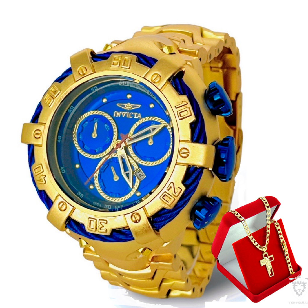 Grande Invicta Masculino Tunderbolt + Corrente + Pingente + Pulseira + Caixinha