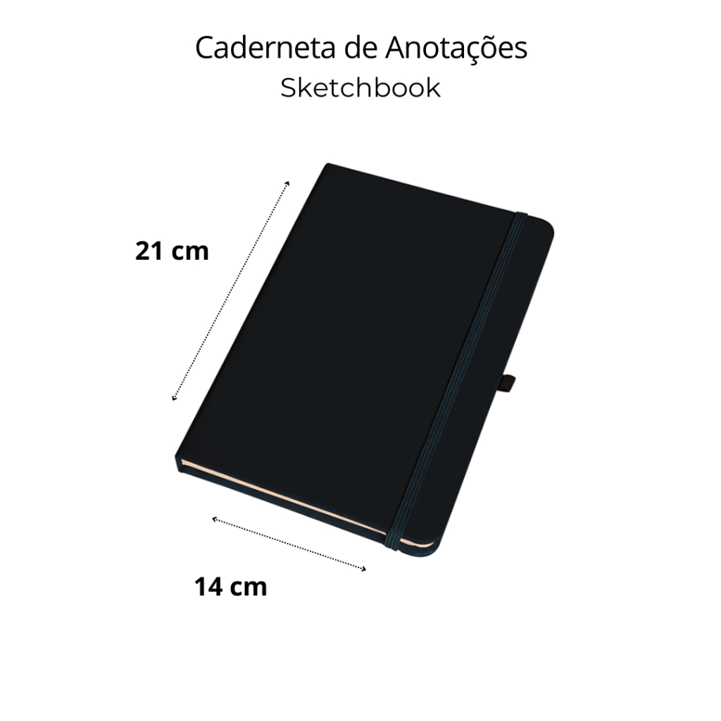 Caderneta de Anotações SKETCHBOOK tipo Moleskine 21x14cm Revestimento Capa Emborrachado em Oferta na Shopee