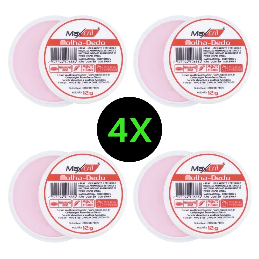 Molha Dedo Para Manusear Papéis 12 Gramas – Kit C/ 4 Unidades em Oferta na Shopee