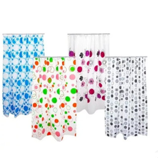 Cortina para Box Estampada Polietileno 1,78X1,35m Acompanha 5 Ganchos