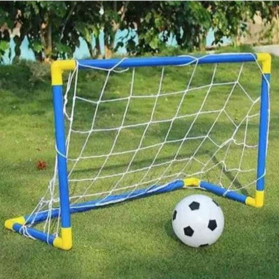 Kit Futebol Golzinho Mini Trave Rede, Bola E Bomba de encher brinquedo para menino