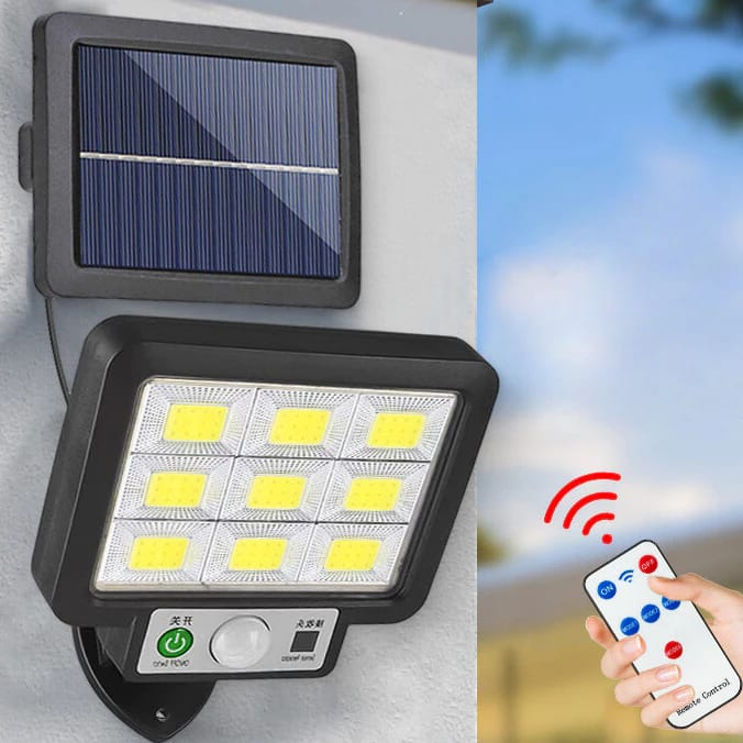 Luminária Com Painel Solar Separadas 20W Controle Remoto Para Quintal Jardim Corredor Garagem Porteira Sítios Chácaras