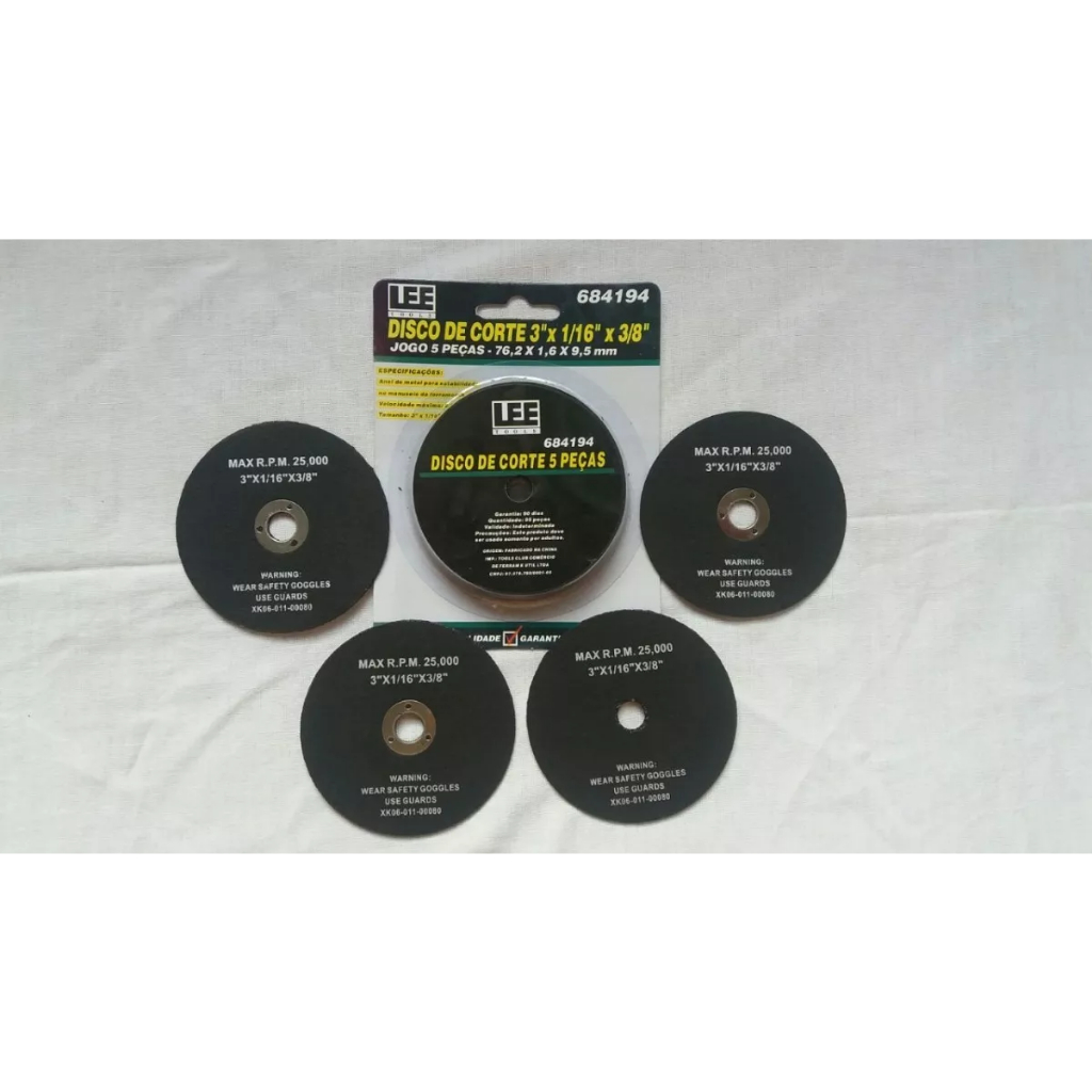 10 Kits 5 Pçs 50 Discos Corte 3 Polegada Cortador Pneumatico