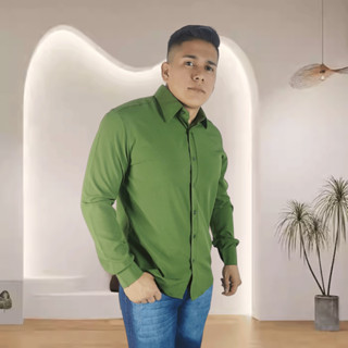 Camisa Masculina SlimFit Nas Cores Verde e Amarelo