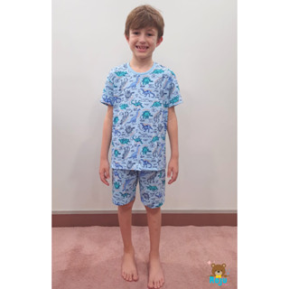 Pijama Infantil/Juvenil 100% Algodão Dinossauro Menino Verão Tam 1 ao 16