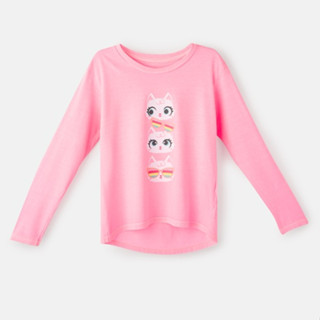 Camiseta Infantil Manga Longa Algodão Gata Summer - Puket