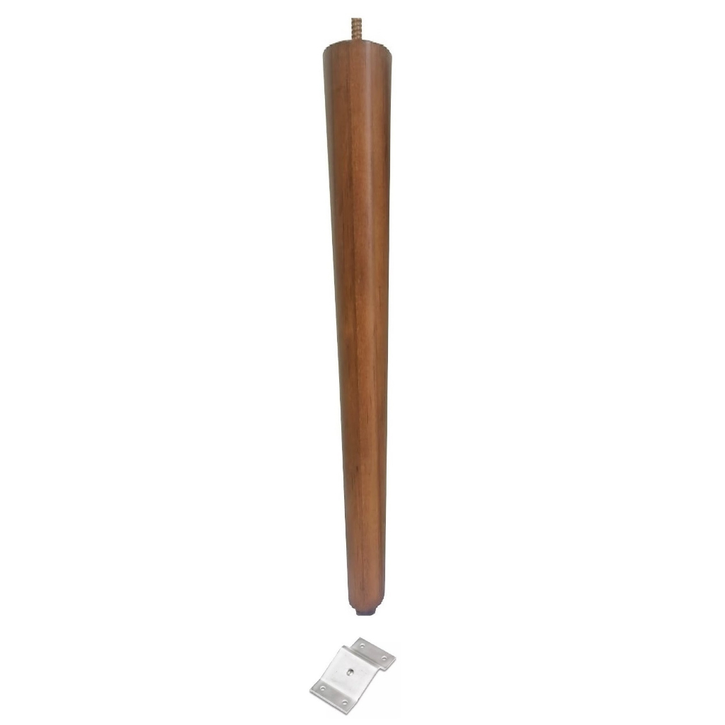 Pé Palito 60cm Parafuso 5/16 Madeira Pinus + Chapinha Chapa Metal Inclinada - JT HOME