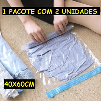 OFERTA Conjunto 2 Sacos Saco A Vácuo 40x60 cm Organizador Não Precisa De Bomba Organizador Edredom Cobertor Roupa