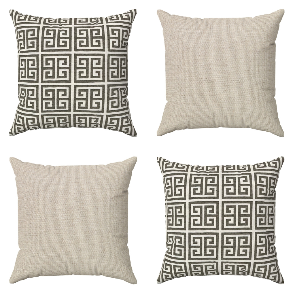 Kit 4 Capas De Almofadas 70x70 Gigantes Egípcia Geométrica Bege Cru Decorativas Para Sofá E Cama C/ Zíper em Oferta na Shopee