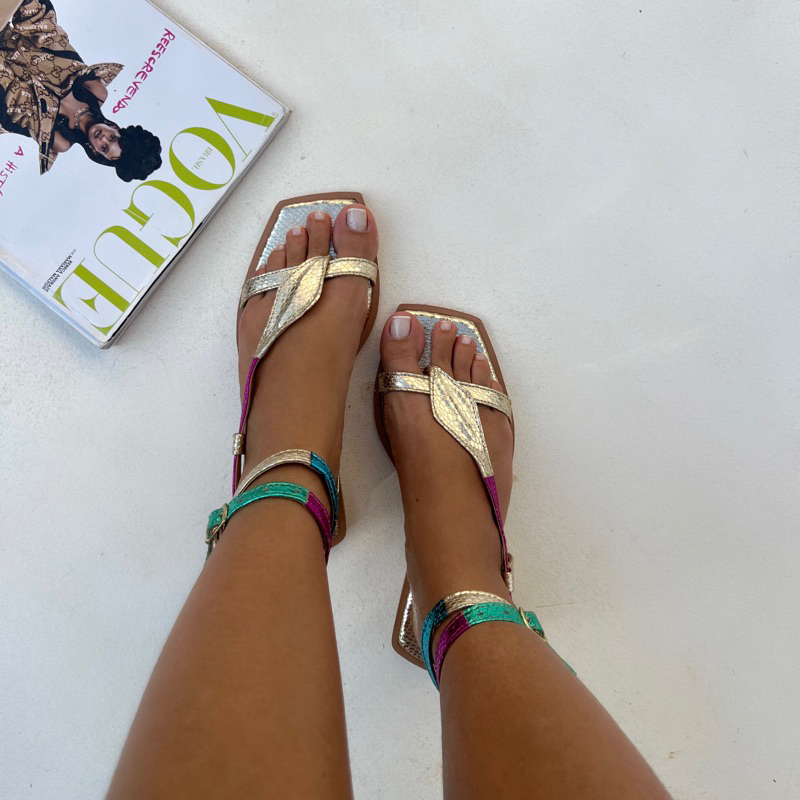 Sandália Feminina Rasteirinha Serpente Flat Luxo Linda, Versatil e Confortável em Oferta na Shopee