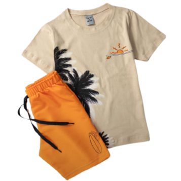 Conjunto Infantil Menino Masculino Camiseta e Bermuda Estampas Variadas