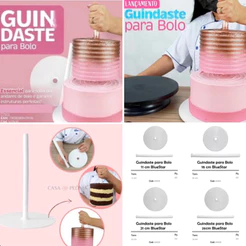 Guindaste Para Bolo Blue star De 11, 16, 21 ou 26 Cm C/ 02 Peças Conjunto Sobreposição de Tortas andar Bluestar (CHOCO)