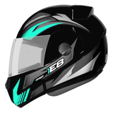 Capacete ebf e08 Escamoteavel new fast preto Tifany brilhante