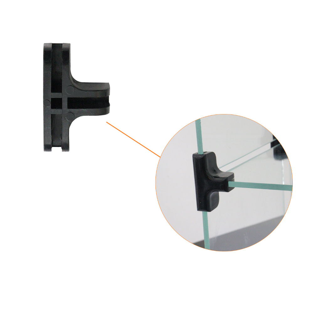 Conectivo 1/4 A - Preto Para Balcao Estantes  baleiros de Vidro e Aramado