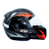 Capacete EBF E08 Escamoteavel Fast Preto Vermelho - EBF Capacetes