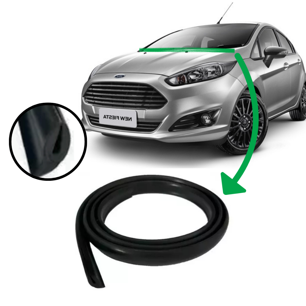 Borracha Friso Acabamento Churrasqueira Parabrisa Compativel Ford New Fiesta