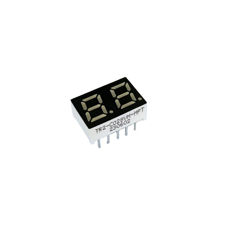 Kit 5 Peças Display De Led 2 Dígitos 0,28 Polegadas Vermelho Catodo Arduino