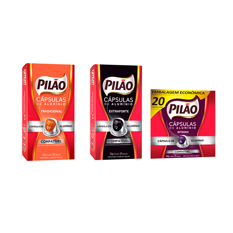 10 UNIDADES CÁPSULAS DE CAFÉ PILÃO (NESPRESSO)NAO VAI NA CAIXA ORIGINAL