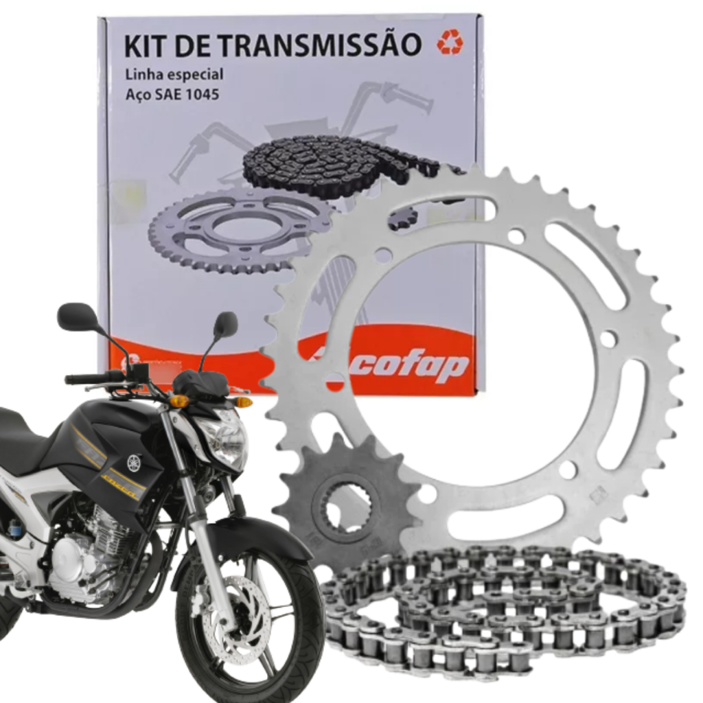 Kit Relacao Transmissao Fazer 250 2005 2006 2007 2008 2009 2010 2011 2012 2013 2014 2015 2016 2017 2018 - Cofap