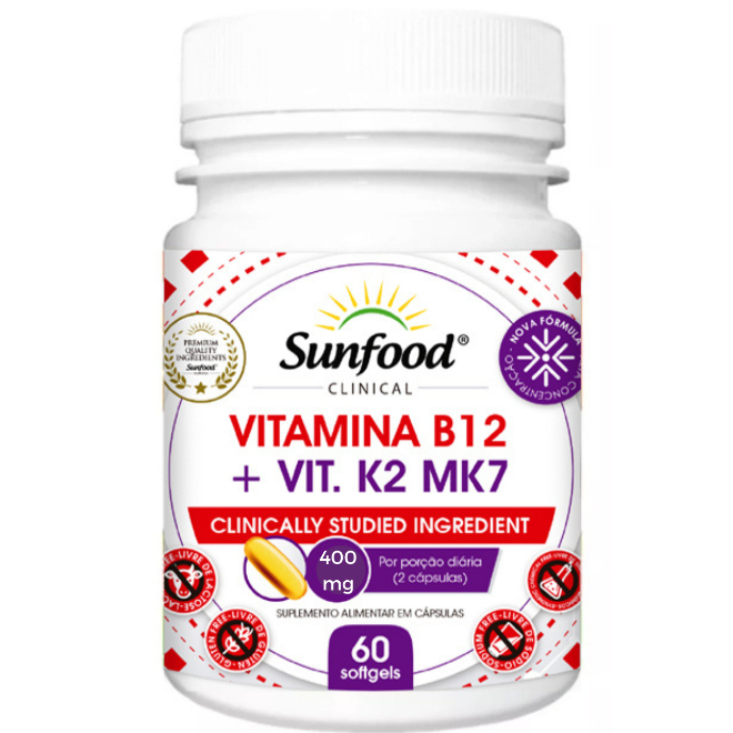 Vitamina B12+ Vitamina K2-Mk7 400mg 60 Cápsulas