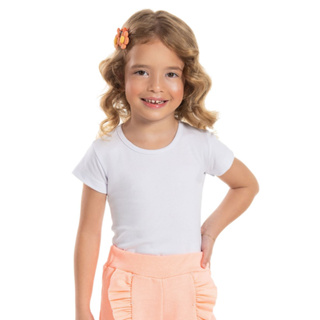 Camiseta Infantil Feminina Manga Curta Linha Básica Tamanhos 2 e 3 Blusa Lisa Menina em Oferta na Shopee