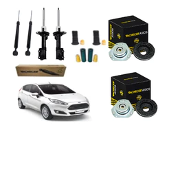 Kit 4 Amortecedor Monroe + Kit + Coxim C/ rolamento Axios New Fiesta 2010 até 2019