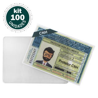 Capa Porta Acrílico Plástico Cnh Carteira Habilitação 100 Un em Oferta na Shopee