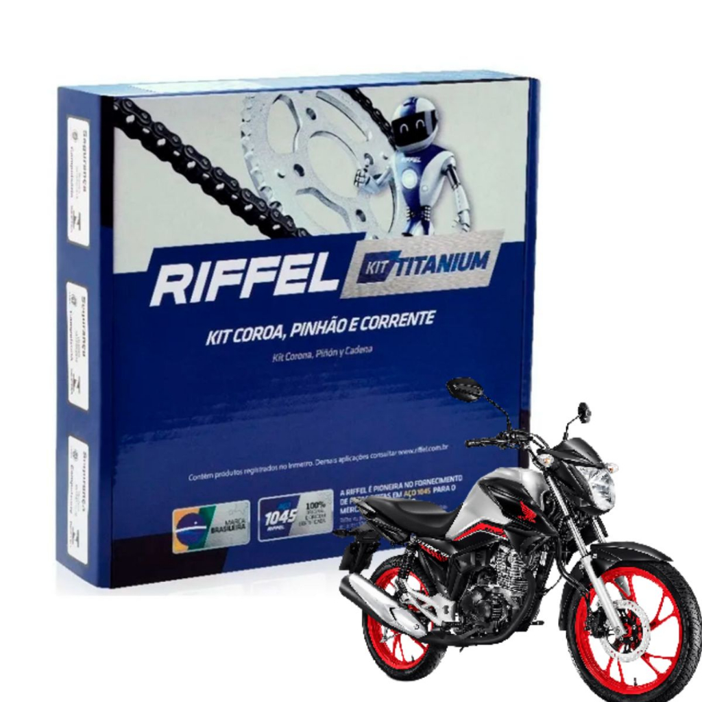 Kit Relacao Transmissao Tração Cg Titan Fan 160 2016 à 2025 Original Riffel
