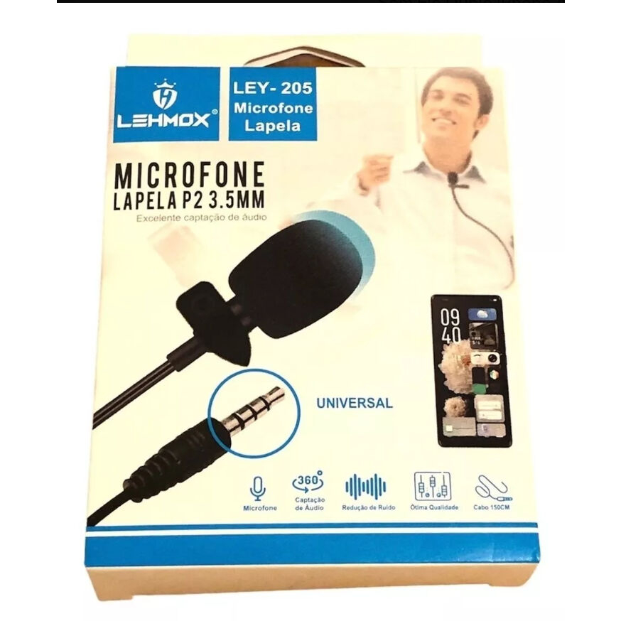 Microfone Lapela P2 Lehmox Ley-205