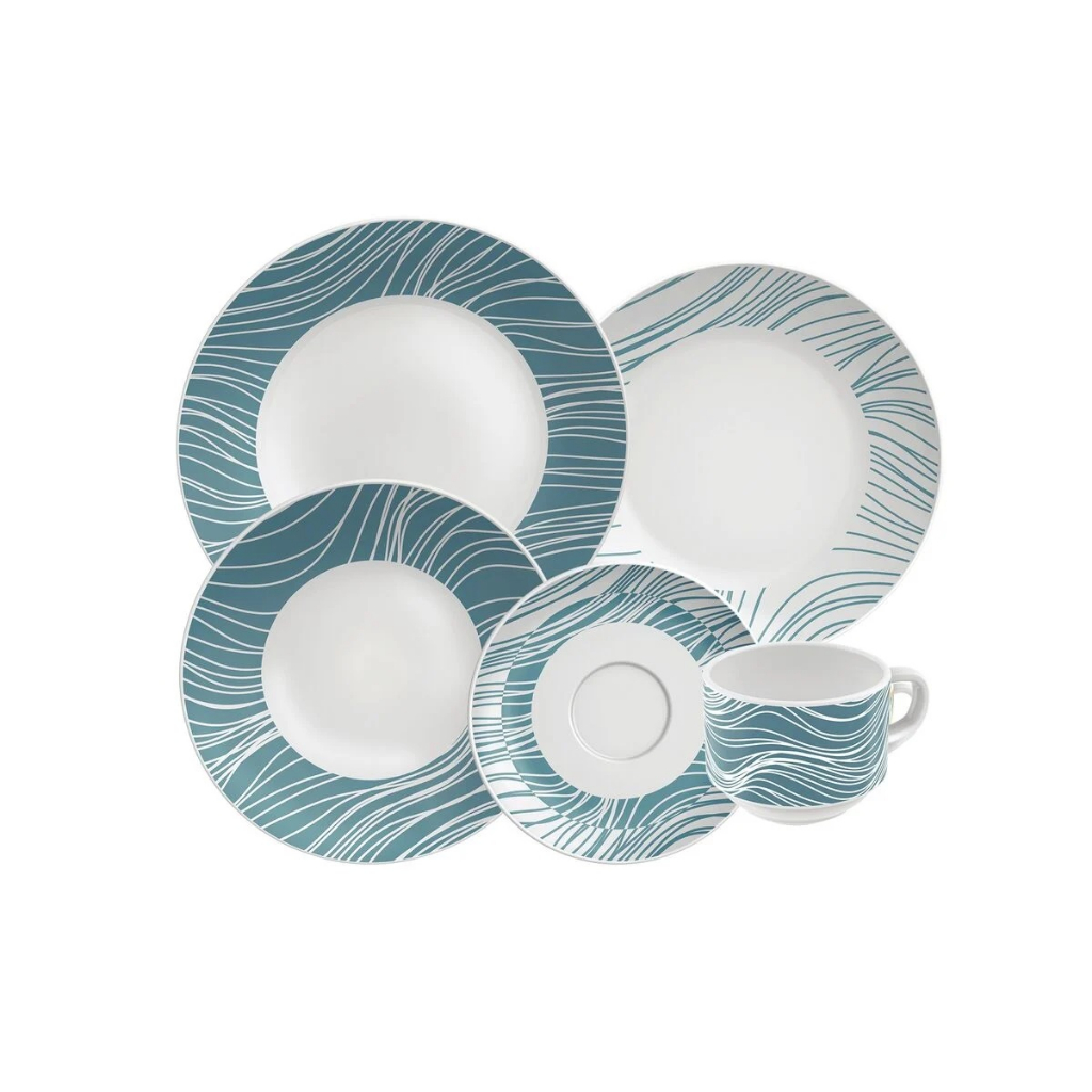 Aparelho de Jantar em Porcelana Decorada Clarice 20 Peças 96011/787 - Tramontina