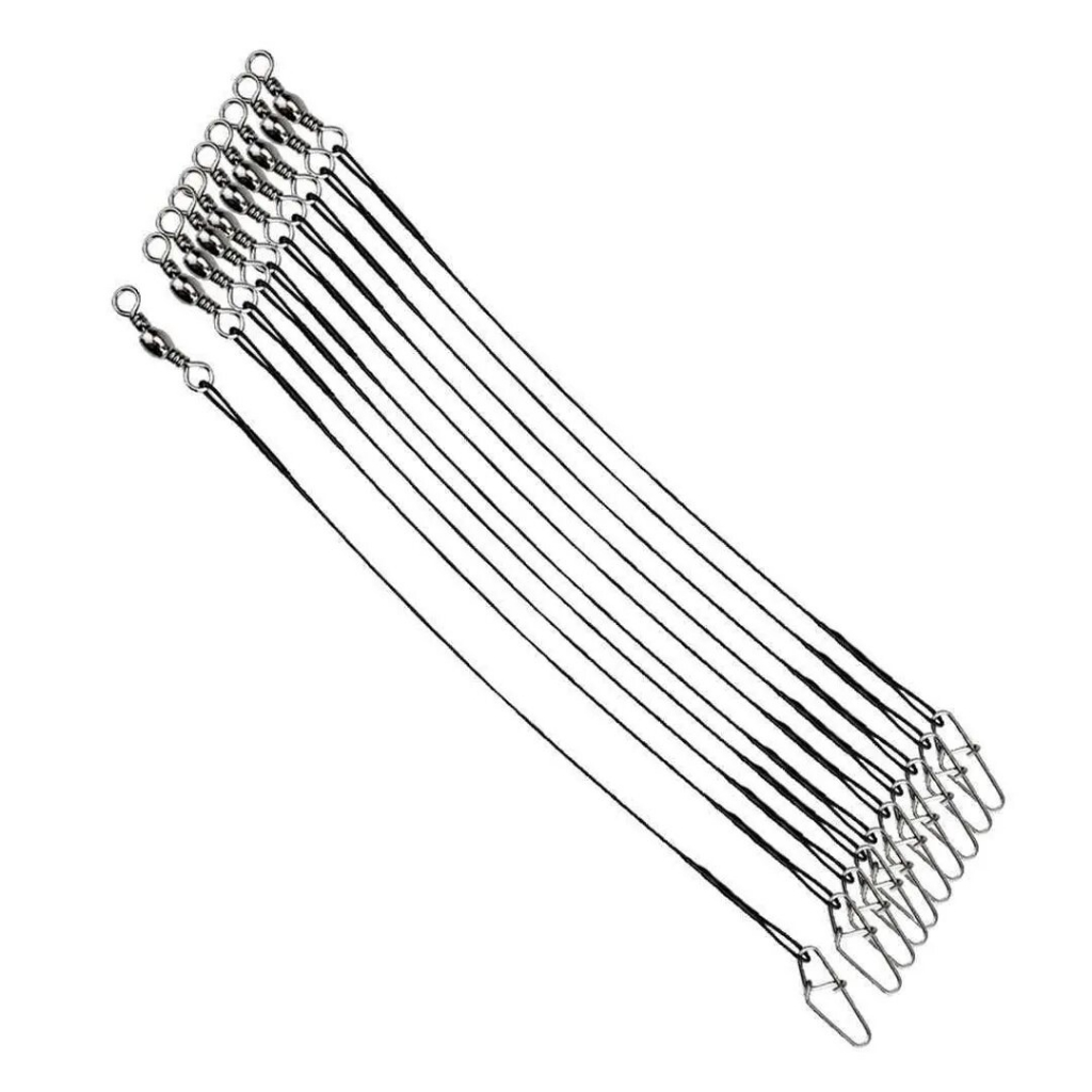 Empate de aço Flexível Leader com Girador e Snap (10 unidades) em Oferta na Shopee