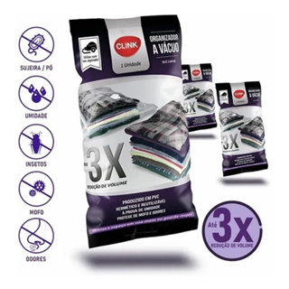 Kit 5 ou 3 Saco A Vácuo 70x110 Grande Organizador Edredom Coberto Mala Roupa De Cama em Oferta na Shopee