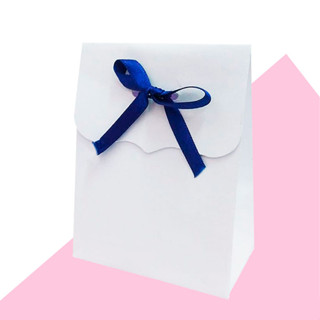Embalagem para presentes, festas e produtos - Caixinha Modelo SACOLINHA em papel Duplex (branco) liso ou Kraft (pardo/marrom) rústico