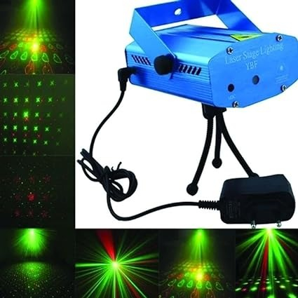 Mini Projetor Led Canhão Laser Com Efeitos show de natal Tripé Azul Holográfico Colorido Ambiente Interno