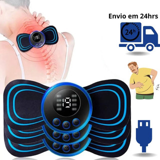 Massageador portátil elétrico recarregável - Relaxante muscular para aliviar a dor cervical Remendo de massagem inteligente Massageador cervical lombar totalmente automático Massageador remoto de pulso eletromagnético