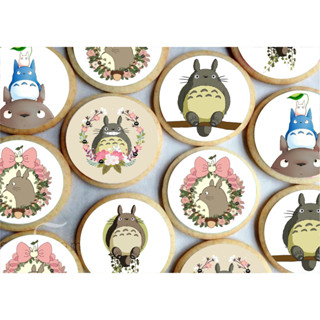 Papel arroz CORTADO para Pirulito de Isomalt ou Cupcake ou Bolacha ou Chocolate 5cm com 20 imagens por folha - Tema Totoro
