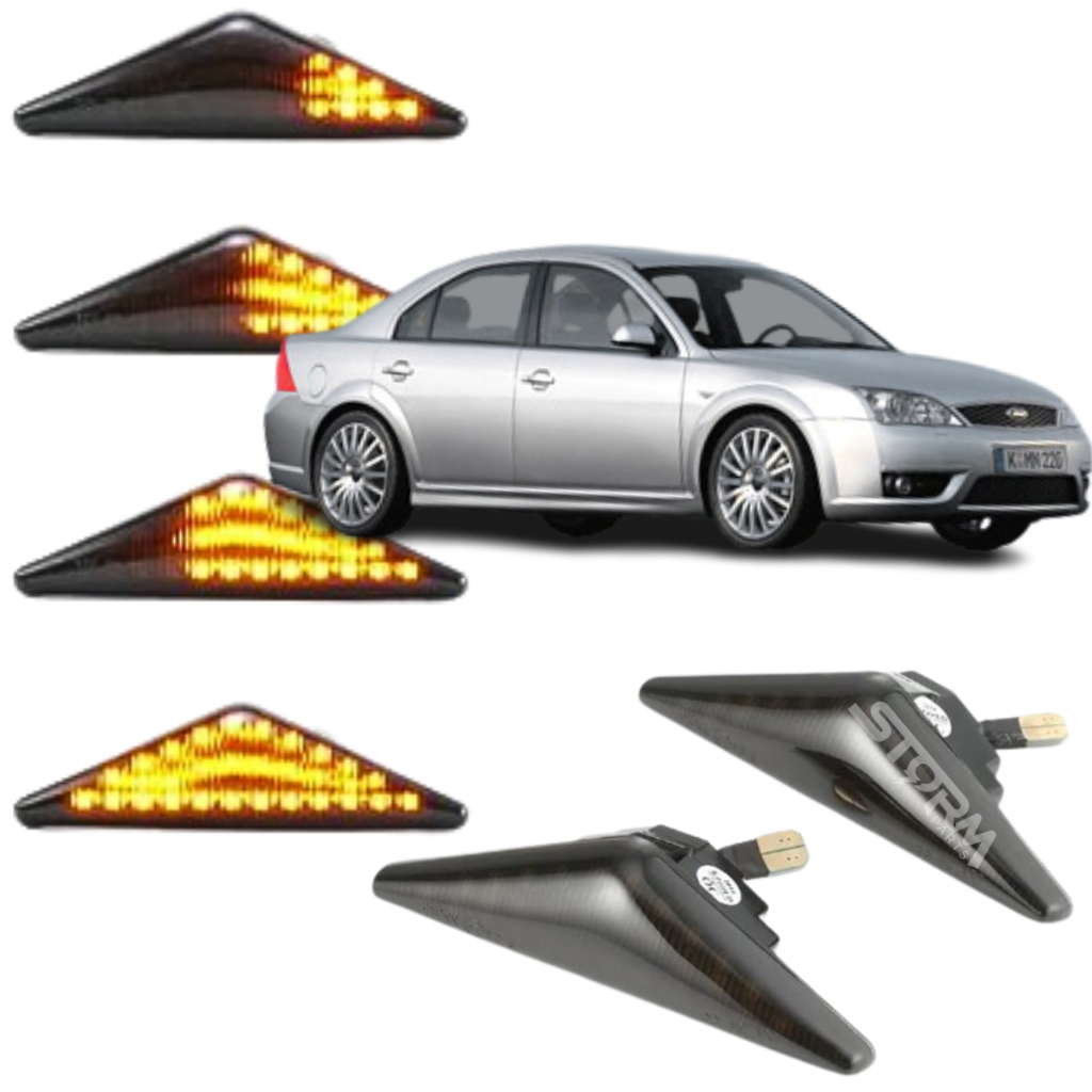 Par Pisca Seta Sequencial Ford Mondeo ano 2002 a 2006 para-lama led dinâmico lâmpada dianteira sinal