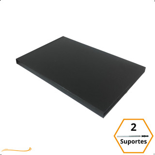 1 Prateleira 30x20 Com Suporte Invisível Flutuante Mdf Preto Organização Para Cozinha Banheiro Quarto Dormitorio Sala Lavabo Area Gourmet Escritorio Casa Lavanderia Parede Decorativa Tabua 30cm Madeira Flutuante 30 Cm x 20 Cm Preta